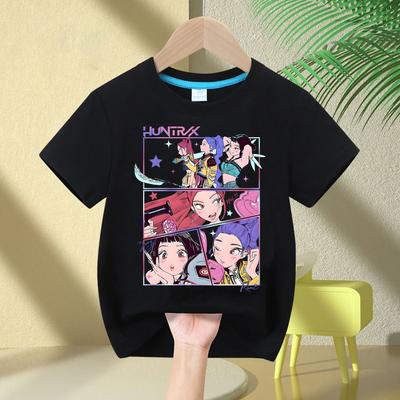 Kpop Dämonenjäger Kinderbekleidung Kurzarm T-Shirt Niedliches Kpop Dämonenjäger T-Shirt Harajuku T-Shirt für Jungen Mädchen