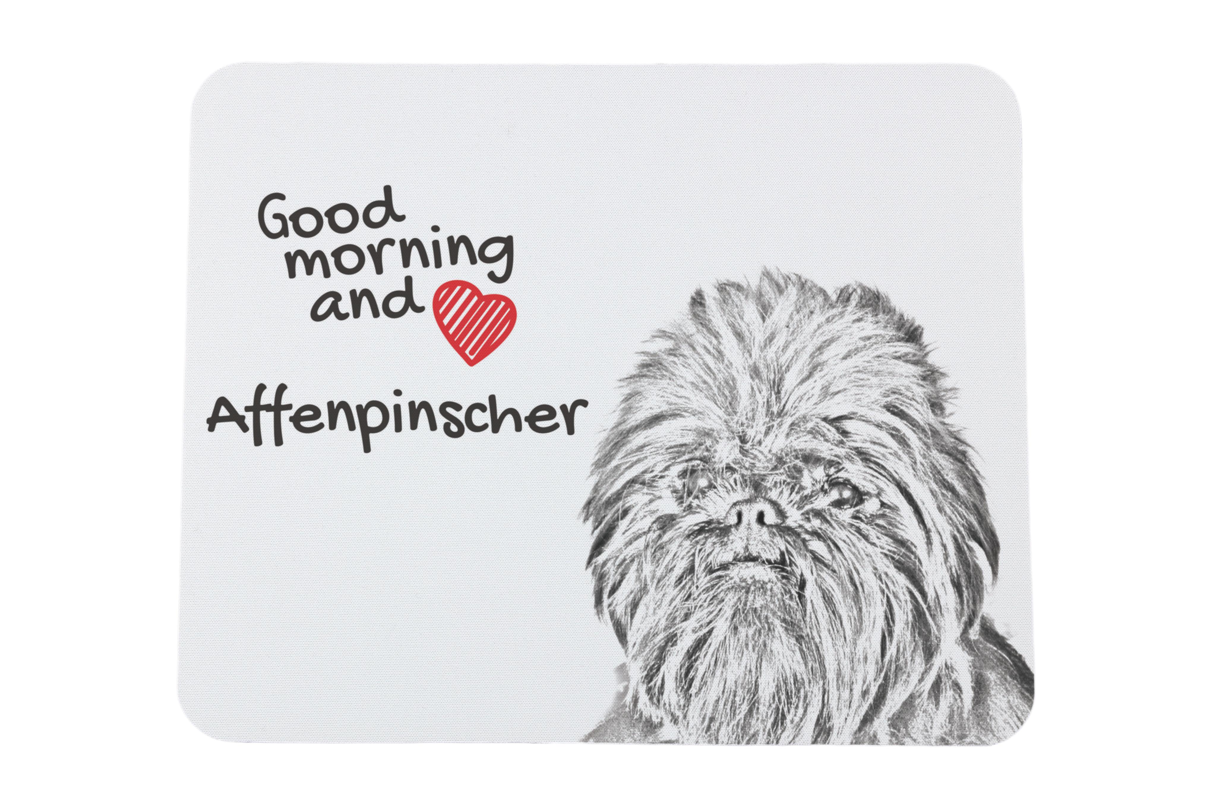 

Affenpinscher, Affen, Affie - mouse pad with print, personalized dog-themed mouse pad, unique gadget for an office worker by Art-Dog brand білий