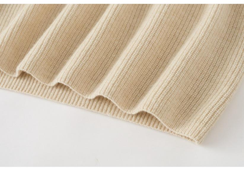 2024 Women's Slim Fit Cashmere Sweater - Fashion Knit Top with Love Heart Pearl Accent & Half High Neck