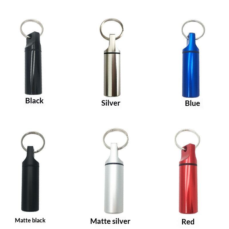Aluminum Alloy Pill Case Keychain Waterproof Sealed Design Multiple Color Options Perfect For Outdoor Use Daily Pill Storage