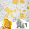 Extra-Thick Gold & Silver Artistic Embossed Paper DIY Gold & Silver Decorative Hanging Ornaments Set Foil Paper