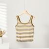 Women's Tank Top Square Neck T-shirt Striped Slim Fit Casual Top