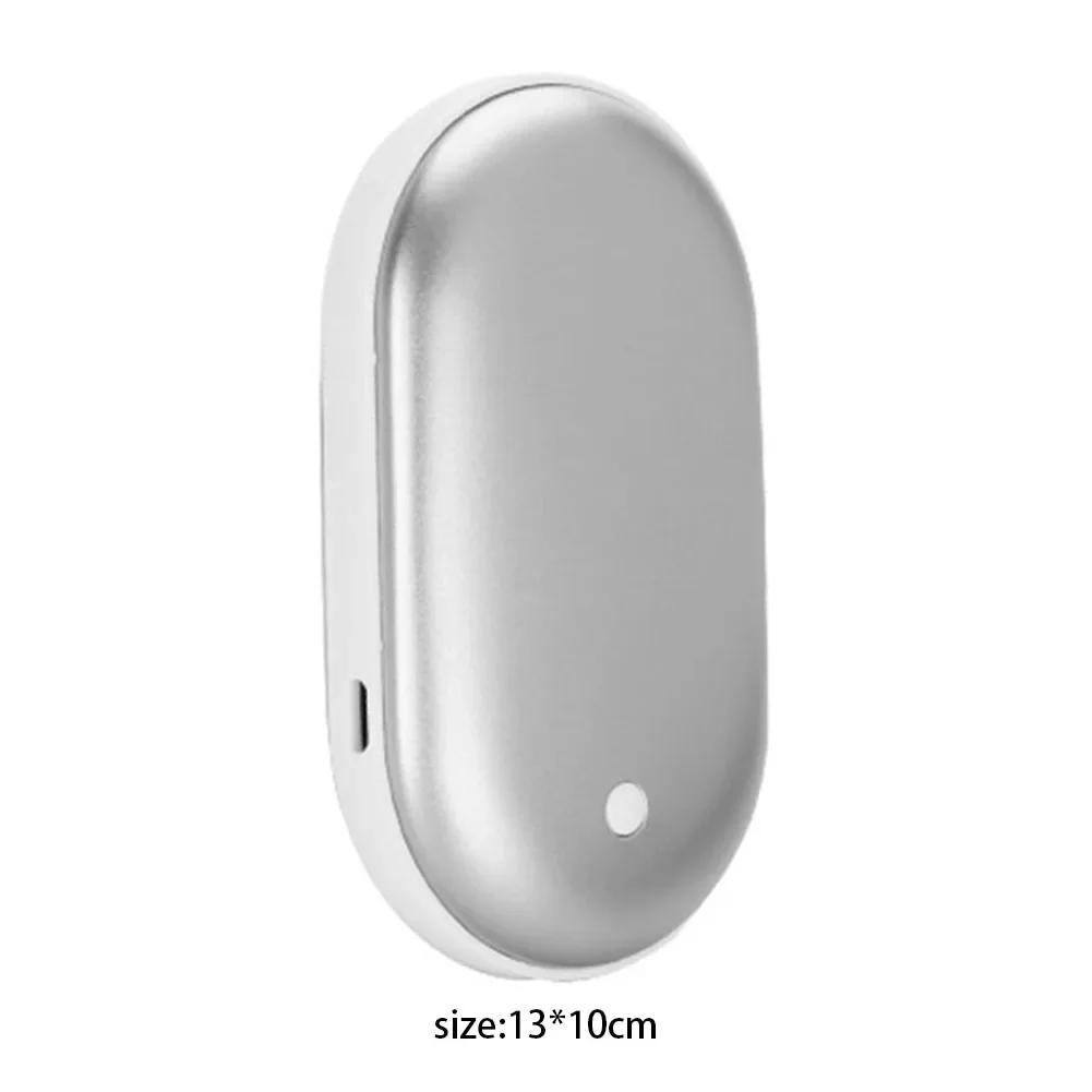 2 In 1 Mini Hand Warmer Portable USB Rechargeable Pocket Hand Warmer Cobblestone 5000mAh Large Capacity Double-sided Quick Heati