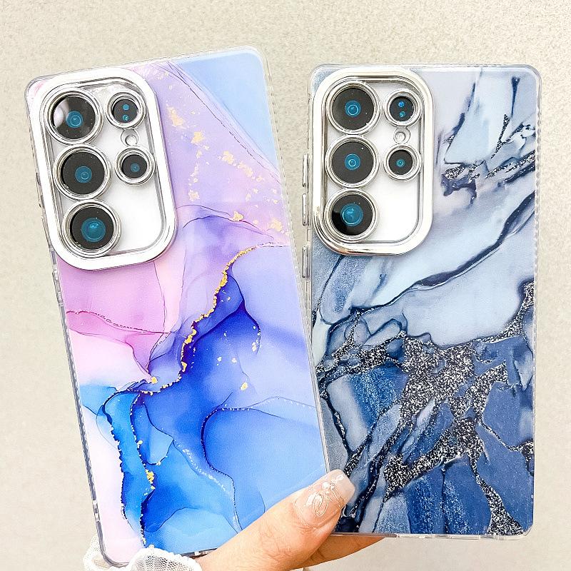 Suitable for New Samsung S25 Ultra Mobile Phone Case S24plus Double Sided Coated Imd Electroplated Marble A55 Case