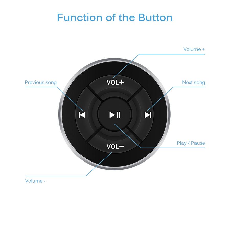 Wireless Bluetooth Media Steering Wheel Remote Control Buttons Mp3 Music Player