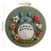 1 PC Totoro Flower Pattern Embroidery DIY Fabric Craft Set with Tools