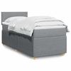 VidaXL Slatted Bed Base with Mattress Light Grey 80x200 Cm Fabric 3287276