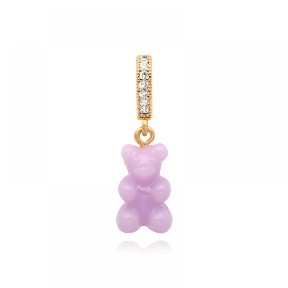         Nostalgia Bear Lavender Pave Connector                         