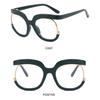 Retro Oversized Round Eyeglasses Frame Ladies Fake Eyewear Anti Blue Light Glasses Computer Glasses