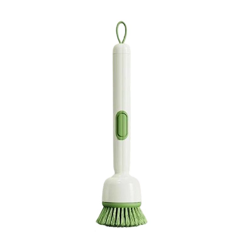 Soap Dispensing Dish Brush With Non Scratch Bristles And Hanging Loop For Kitchen Pots Pans Dishes Cleaning