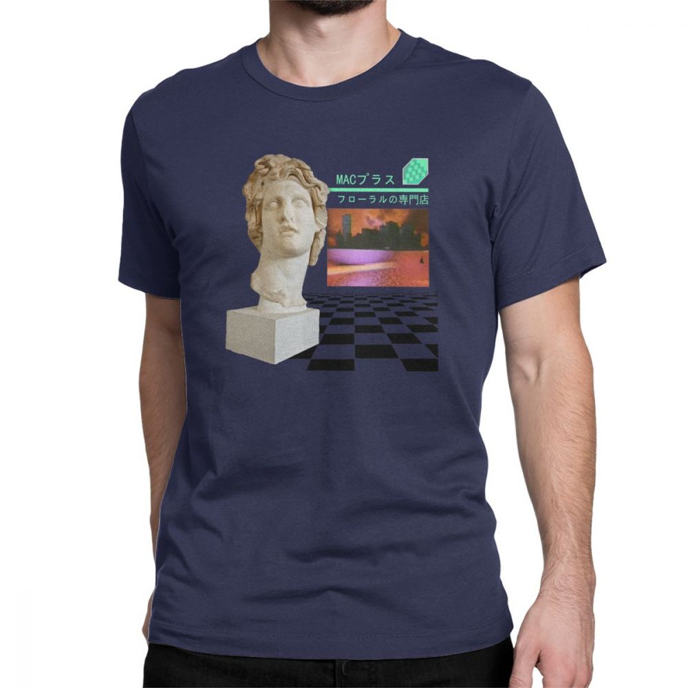Vaporwave Tshirt Aesthetic Men T Shirts Hip Hop Floral Shoppe Macintosh Plus Fashion 100 Cotton Tees O Neck TShirt Gift Tops