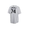 Nike Chicago White Sox Eloy Jiménez Replika Baseball Trikot Gestreiftes Logo Einreihig V-Ausschnitt Kurzarm T-Shirt Herren Oberteile T770J74-CW3