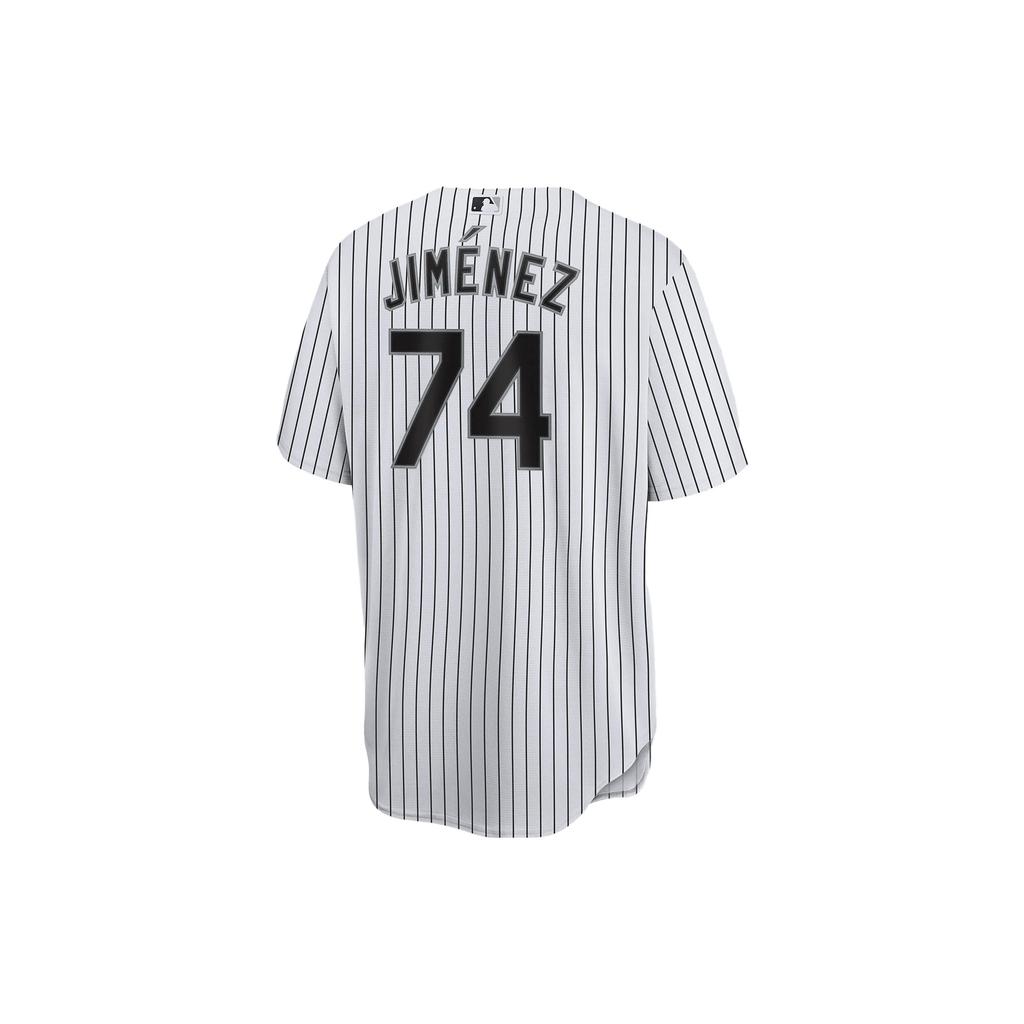 Nike Chicago White Sox Eloy Jiménez Replika Baseball Trikot Gestreiftes Logo Einreihig V-Ausschnitt Kurzarm T-Shirt Herren Oberteile T770J74-CW3