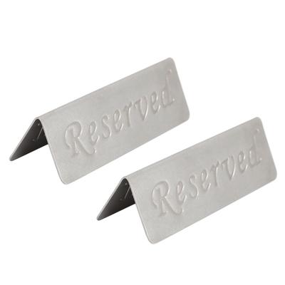 2 Pezzi Segnaletica Metallo Acciaio Inossidabile Riservato Segnali da Tavolo Riservato Double Sided per Ristoranti Bar Caffè