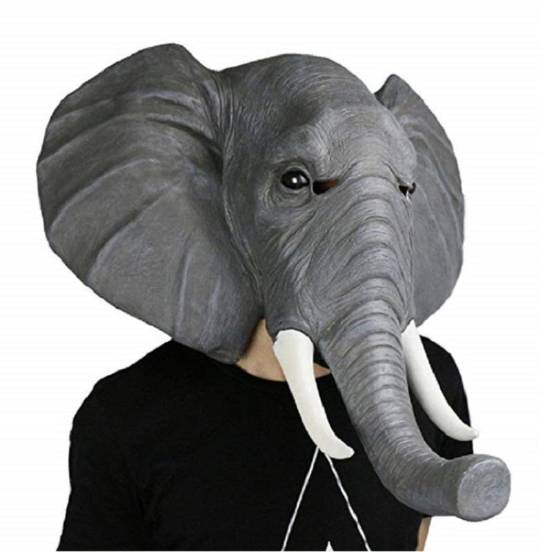 

African elephant latex mask Adult size серый
