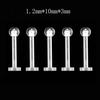 5 pezzi unisex trasparente rotondo naso orecchio labbro mento anello stud bar gioielli penetranti del corpo
