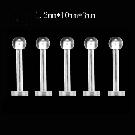 5 pezzi unisex trasparente rotondo naso orecchio labbro mento anello stud bar gioielli penetranti del corpo