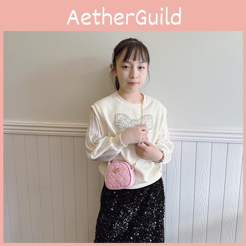 Heart Pattern Trendy Chain Kids Shoulder Bag Girl Crossbody Bag Outings Casual