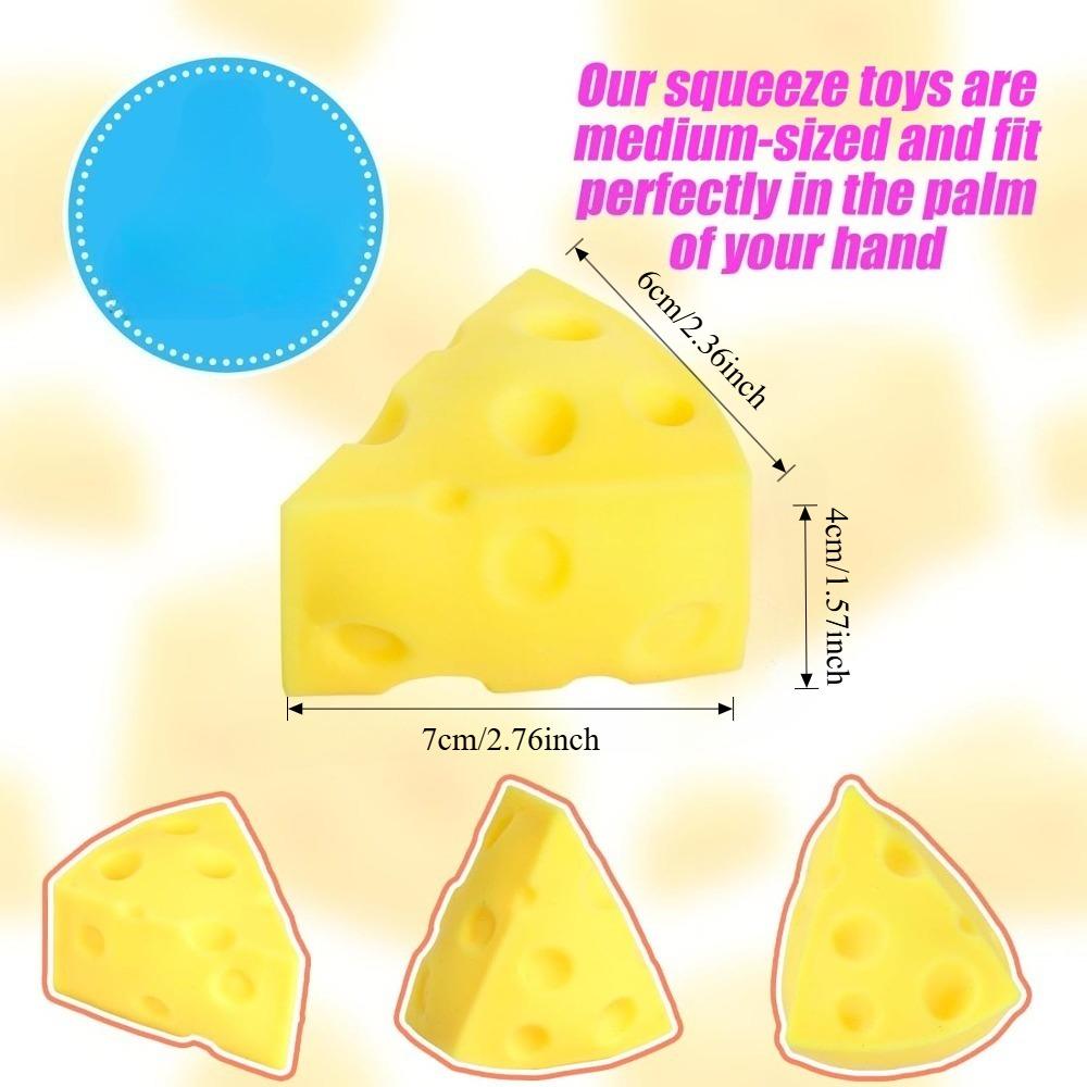 Cheese Squishy Stress Ball - Soft Fidget Sensory Toy for ADHD Autism, Slow Rebound Squeeze Toy for Adults Kids, Christmas Gift