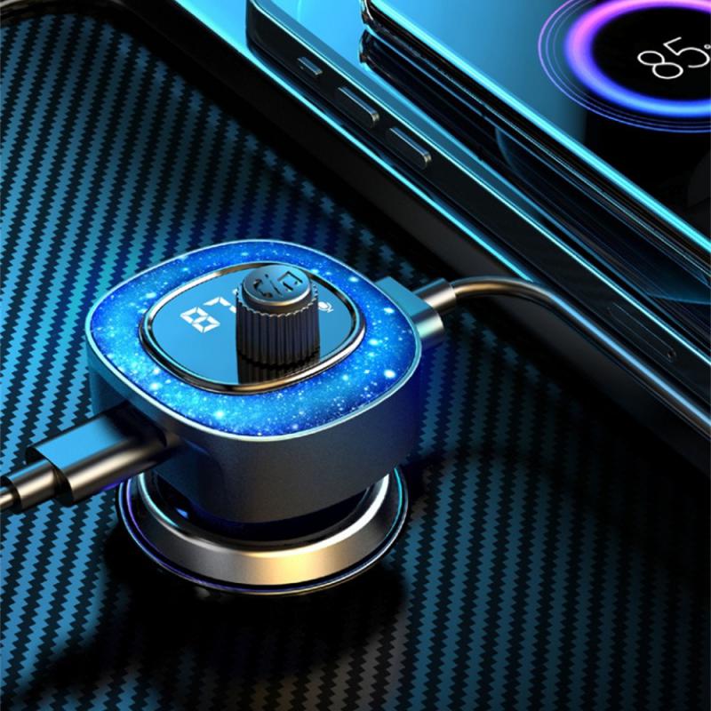 Car Blutooth FM Transmitter Mutifunction TYPE-C Digital Display Auto  Charger Mp3 Player Cigarette Lighter Adpter With Light