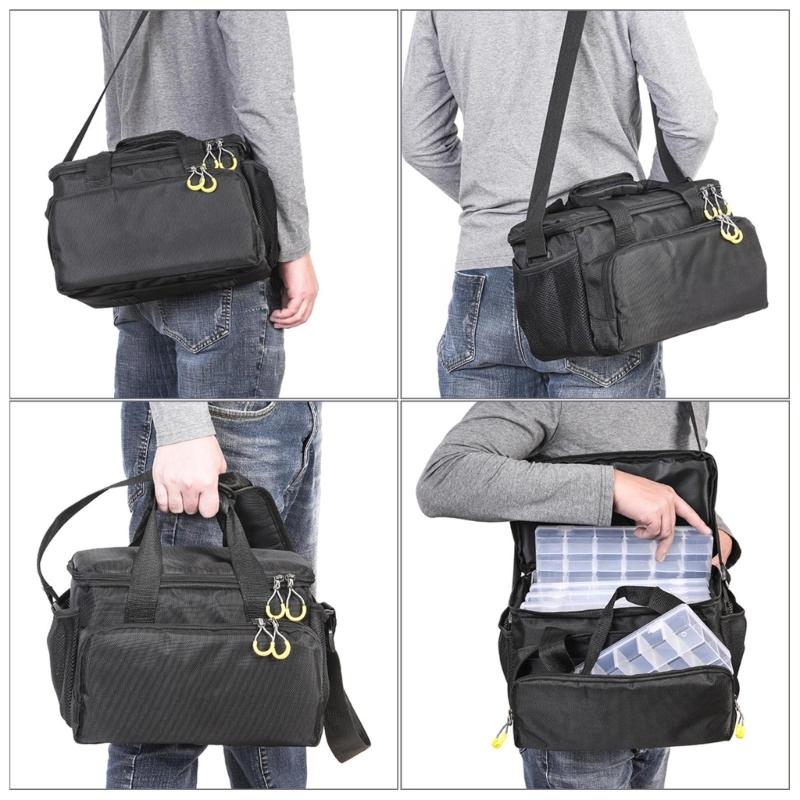 Multiple Pocket Fishing Gear Carrying Bag Large Capacity Fishing Tackle Backpacks Large Capacity Fishing Gear Storage Bag