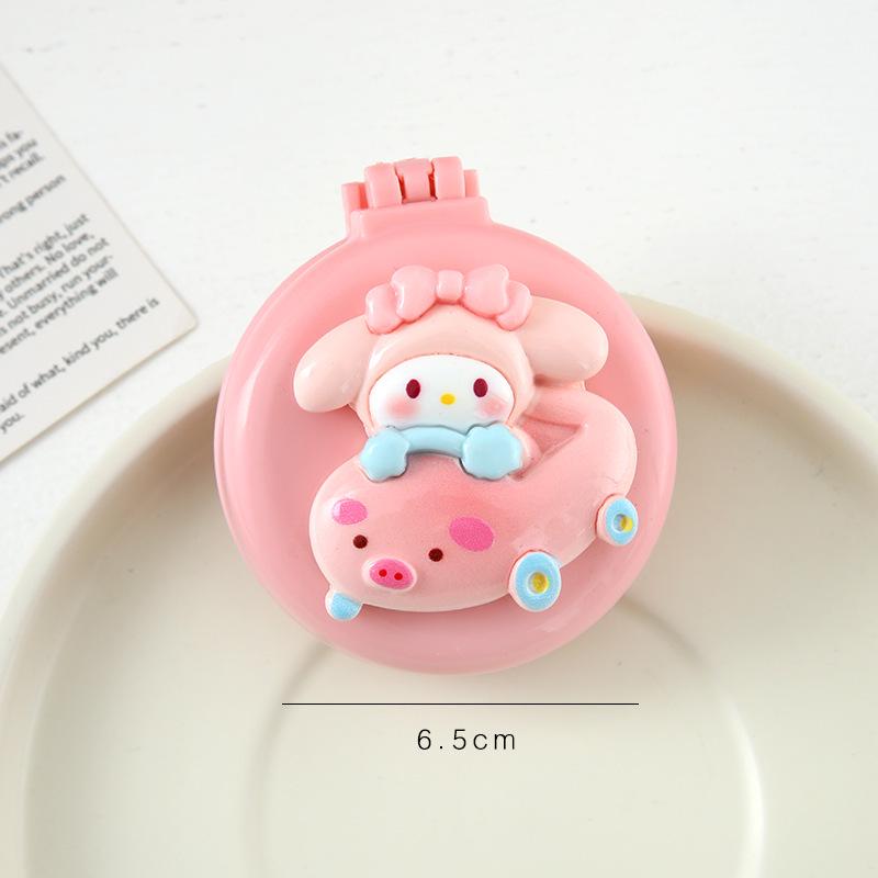 Cute Cartoon Folding Massage Comb for Girls - Portable Round Air Cushion Design
