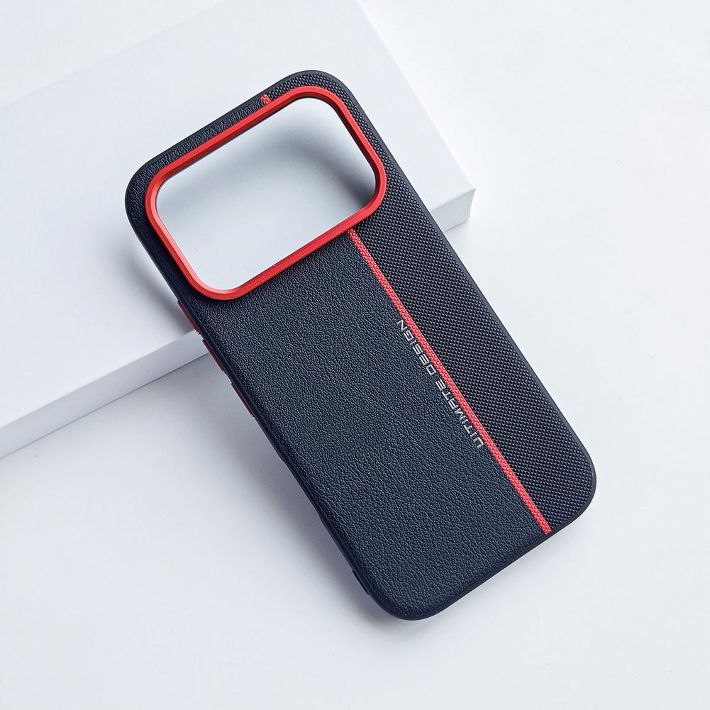 Metal Lens Ring Raised Faux Leather Back Phone Case For Honor 600 Pro Honor600 Slim Protective Cover