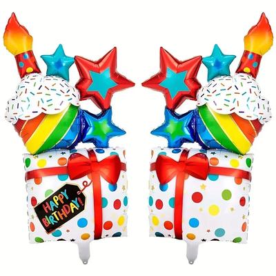 1PC Birthday Party Decoration Cake Balloon Toy Double Cupcake Balloon Baby Party Decoration Birthday Aluminum Foil Balloon