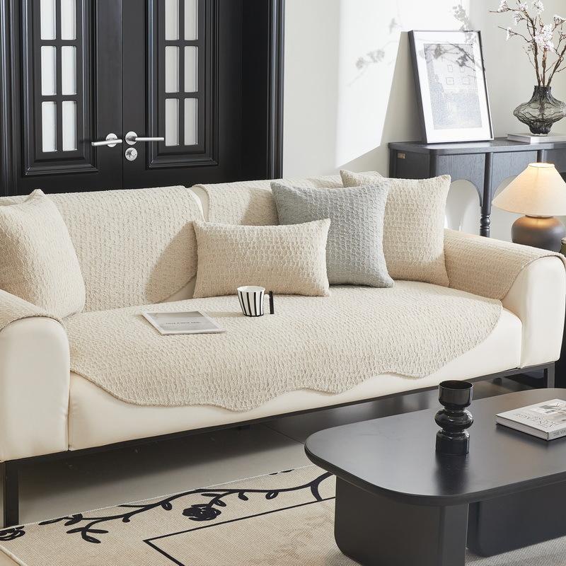 

Irregular Furry Sofa Cushion Cream Plush Non-Slip Cover Winter Cozy Home Decor 70*70cm