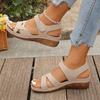 Fashion Hook Loop Platform Sandals Women Summer Fashion Cross Strap Wedge Sandals Woman Light Med Heels Casual Beach Sandals