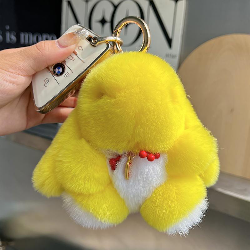 Cute Plush Bunny Keychains Fluffy Rabbit Pendant For Purse/Backpack Cute Gift For Kids Girls