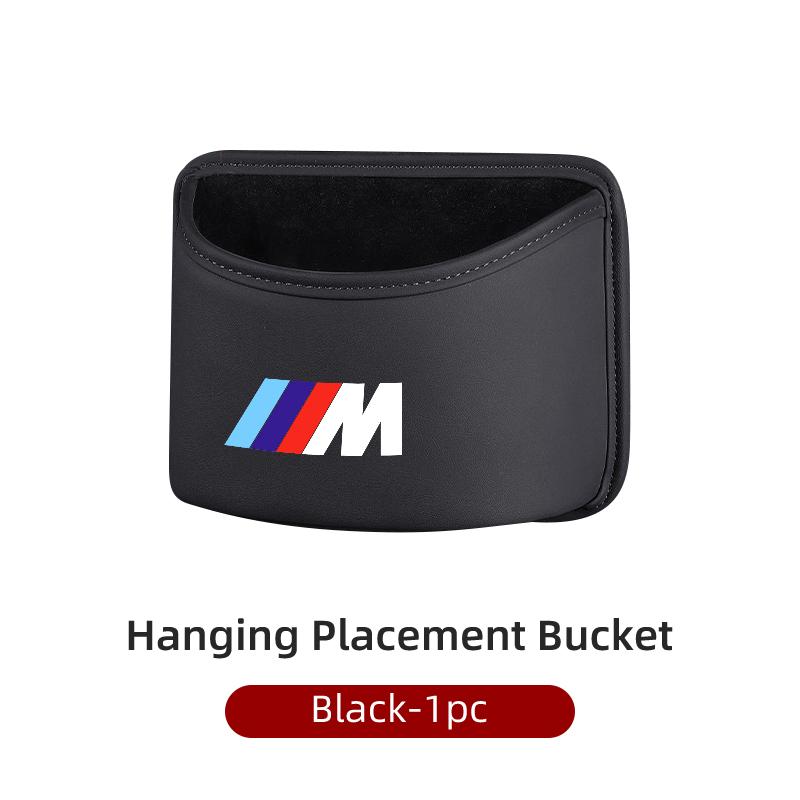 

2025 Hot Car Door Storage Box PU Leather Auto Seat Back Hanging Trash Can Bin Accessories For BMW 1 3 5 Series X1 X4 X5 X7 G20 G