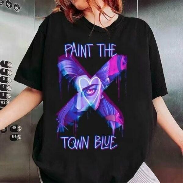 Paint The Town Blue , Футболка с Аркейн Джинкс, Мерч League of Legends Унисекс Футболка M