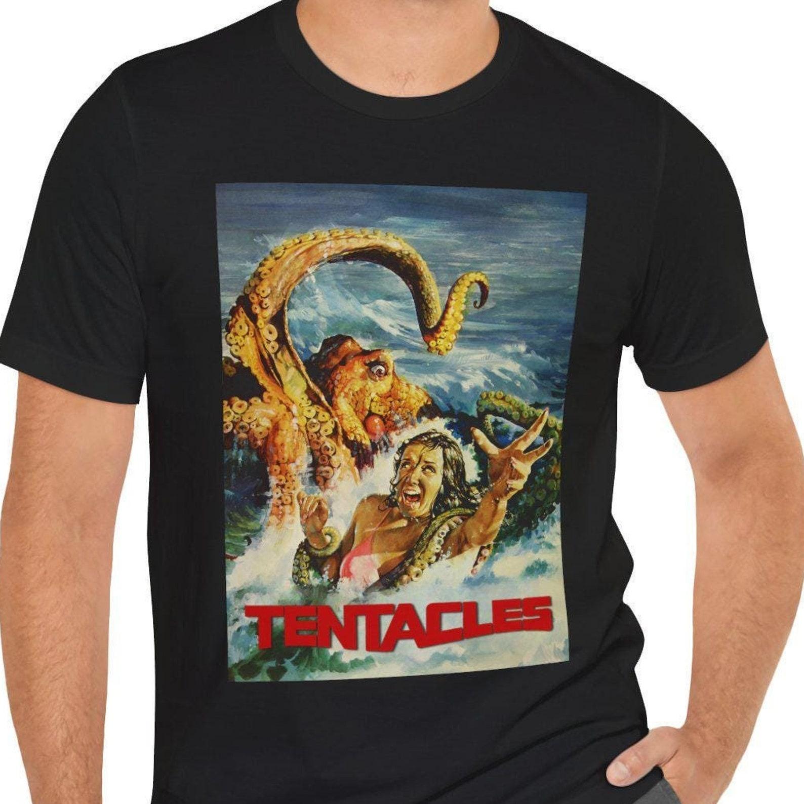 Tentacles T-Shirt Black Or White Short Sleeve Horror Movie Tee S