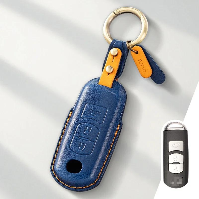 Key Case for Car Genuine Leather Protector For MAZDA 2 3 5 6 CX-3 CX-5 CX-7 CX-9 Atenz Miata MX5 Axela CX4 Key Case Cover Fob