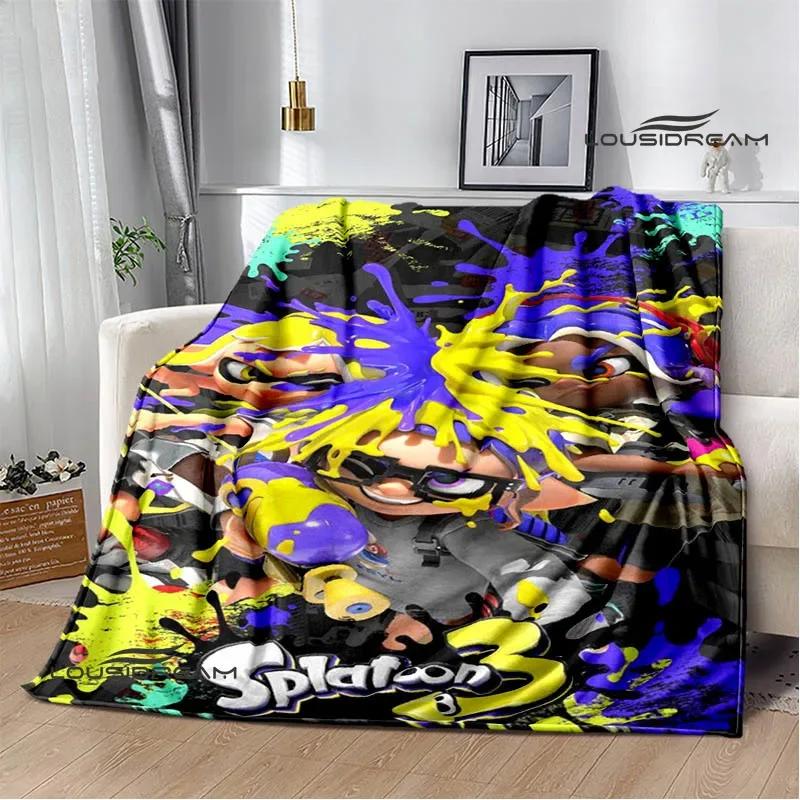 3D Cartoon game Splatoon printed blankets Picnic blanket Warm Flannel blankets Home bed linings blankets for beds Birthday Gift