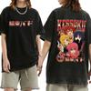 Gewaschenes Vintage Anime Bocchi The Rock Gotoh Hitori Grafik T-Shirt Herren Damen Freizeit Baumwolle Übergroße T-Shirts Streetwear Unisex