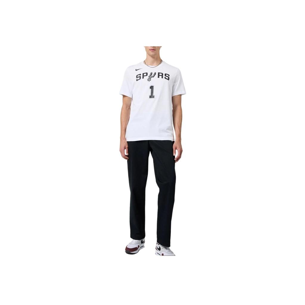 Nike Letter Number Crew Neck Short Sleeve T-Shirt San Antonio Spurs Men Tops White DR6397-102