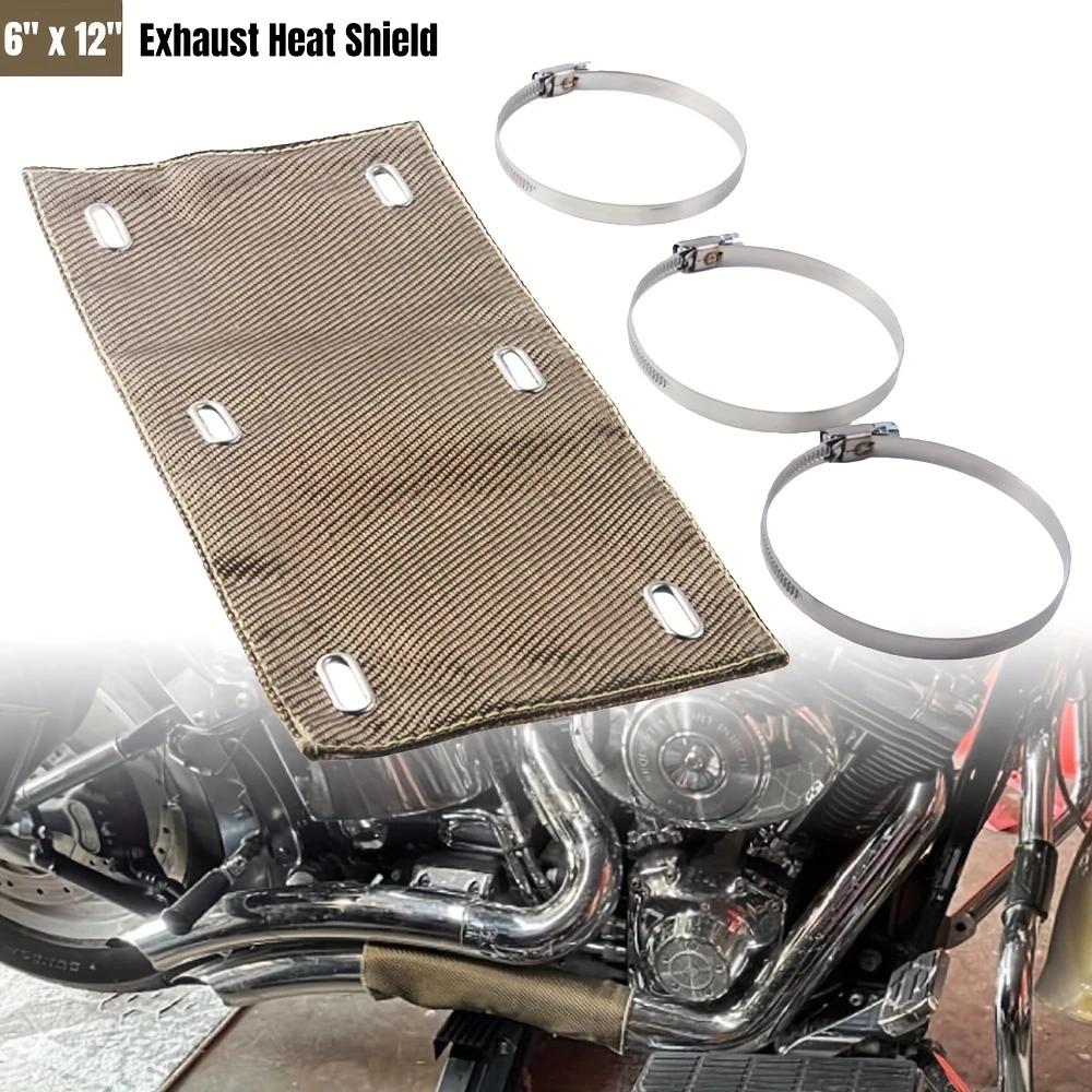 1set Auto Exhaust Pipe Sleeve Exhaust Heat Shield Titanium Color Basalt Fiber Pipe Shield Design Spark Plug Protective Sleeve 1set