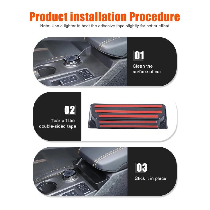 Car Center Console Organizer Tray For Ford Ranger 2023 2024 2025 Interior Accessories Armrest Box Front Storage Box