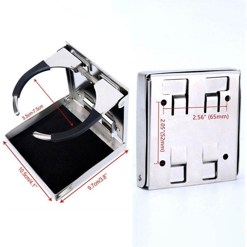 Boat Accessories Stainless Steel Folding Cup Drink Holder for Marine Yacht Truck RV Elevating Desk Drink Holder Ashtray Cup