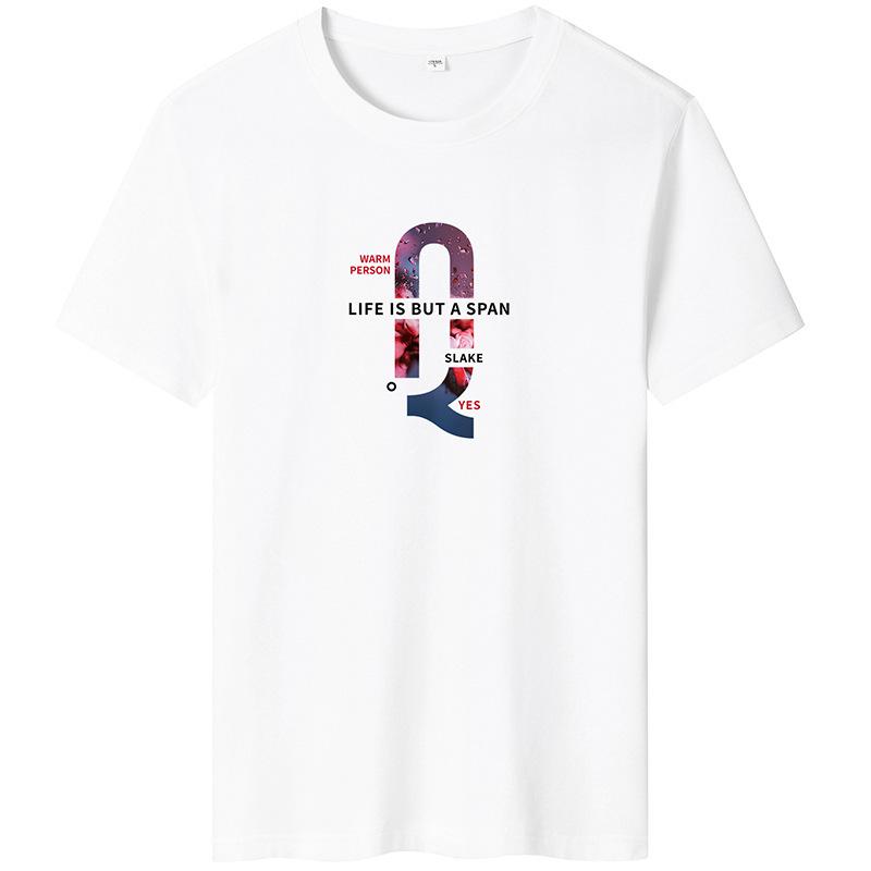 Lässiges Kurzarm-T-Shirt für Herren, Rundhals-Baumwoll-T-Shirt, große Größe