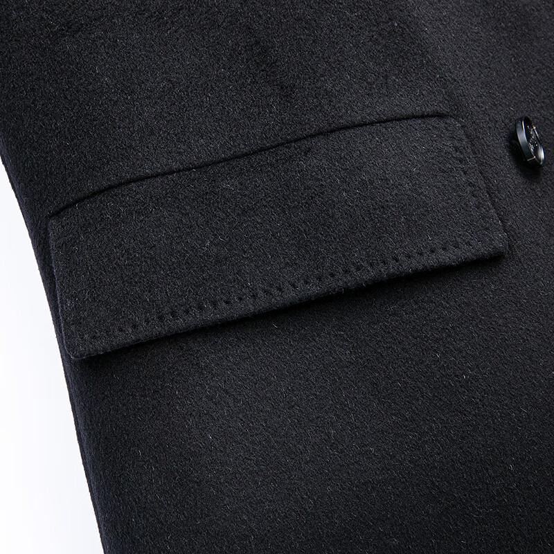 FAPAI Men's Double-Breasted Wool Blend Overcoat