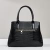 Large Pu Tote Bag With Crocodile Embossing For Daily Commuting And Casual Wear