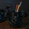 1Pcs Creative 3D Printed Dragon Pen Holder Three Headed Dragon Desktop Organizer Monster Desk Organizer Multi-Functional