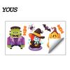 Festive Holiday Home Decor Halloween Static Window Clings, Cartoon Ghost Pumpkin Witch Monsters Decals, Waterproof Creative Gifts for Removable