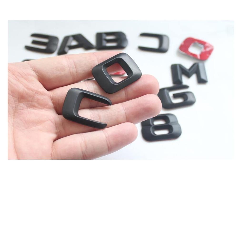 BREAUX 1 Set Matte Black ABS Car Trunk Rear Number Letters Word Badge Emblem