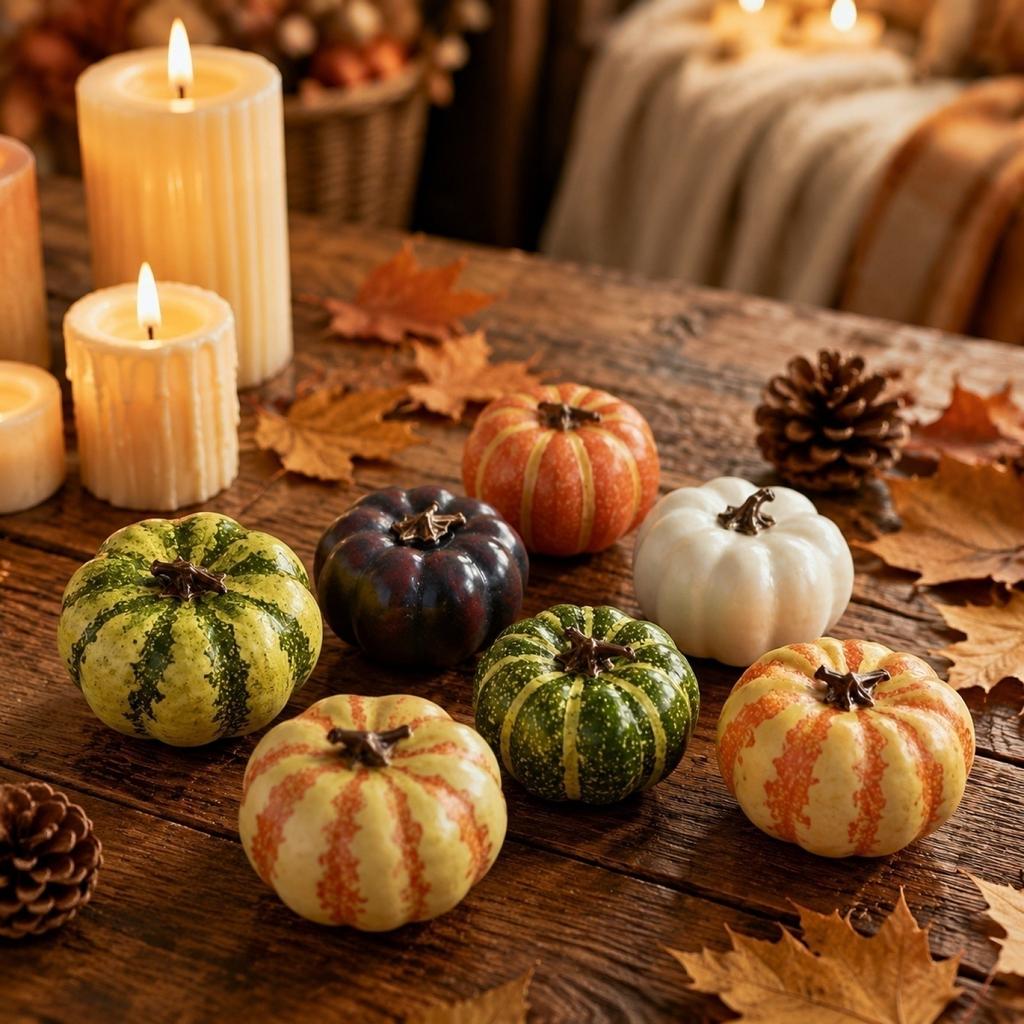 Set di Zucche Finte Decorazioni in Schiuma Zucche e Verdure Finte per Decorazioni di Halloween e Festival Autunnale