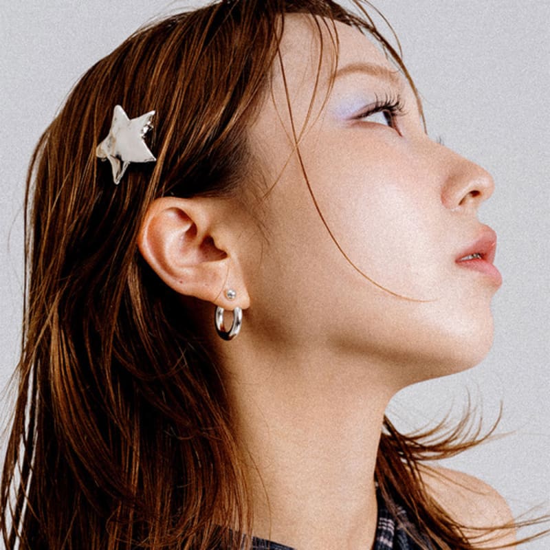 SCALETTO UR014 Heart / Star Textured Hairpin Set