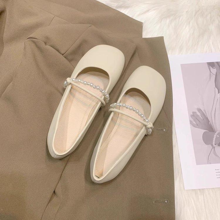 Fashion Hot Selling Shoes Woman 2025 Soft All-Match Pearl Decorateion Female Footwear Modis New Beading Summer Comfortable Flat Korean